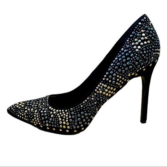 It’s OK shoes. High heels. Studded and faux suede uppers. 4” heels size 9 - Picture 7 of 12